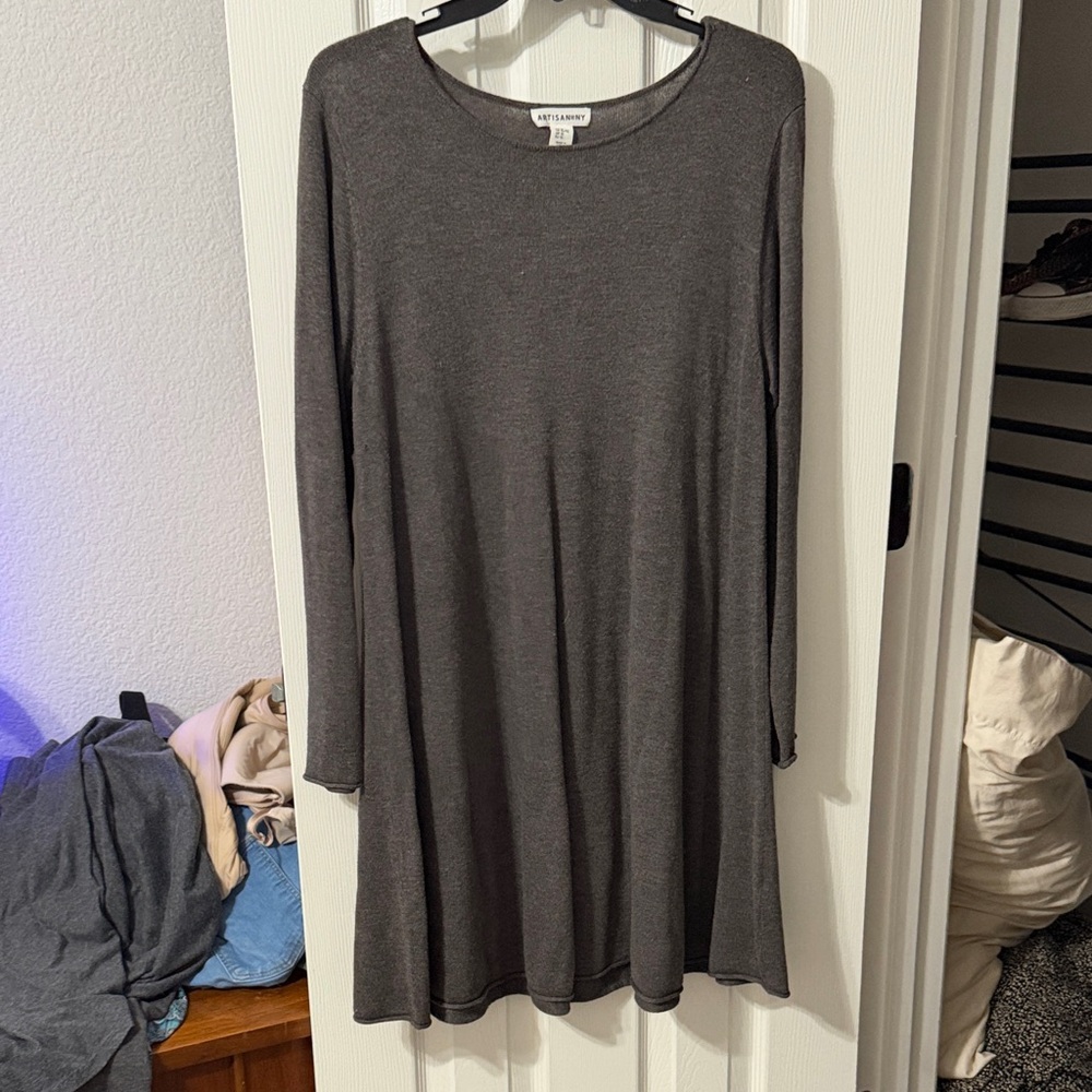 Artisan NY Charcoal Long Sleeve Dress